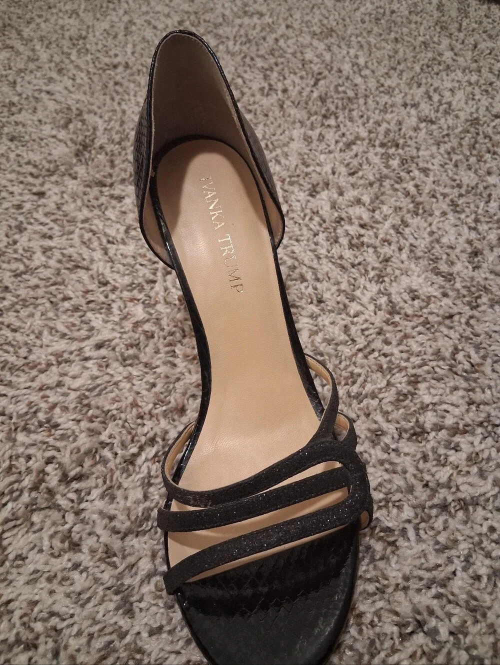 Ivanka Trump Black Strappy D'Orsay Sandals
